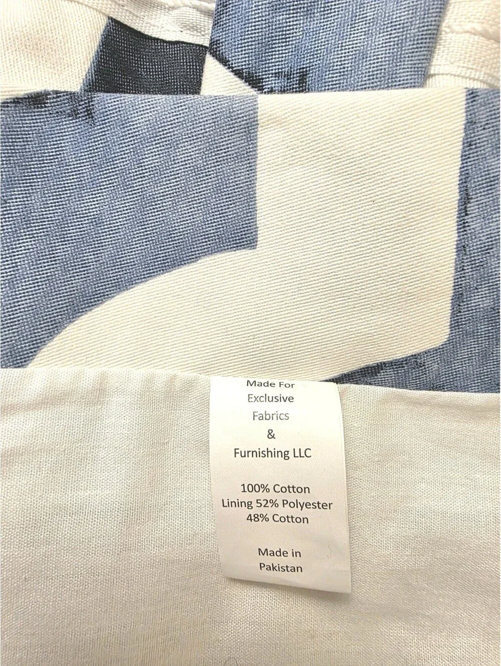 Exclusive Fabrics & Furnishings Mecca Blue Geometric Curtain 2 Panels 50x108